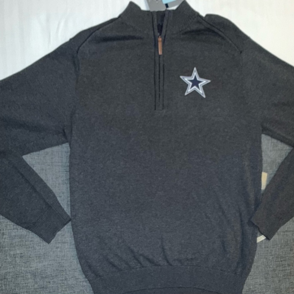 NWT Devon & Jones Dallas Cowboys 1/4 Zip Pullover Sweater